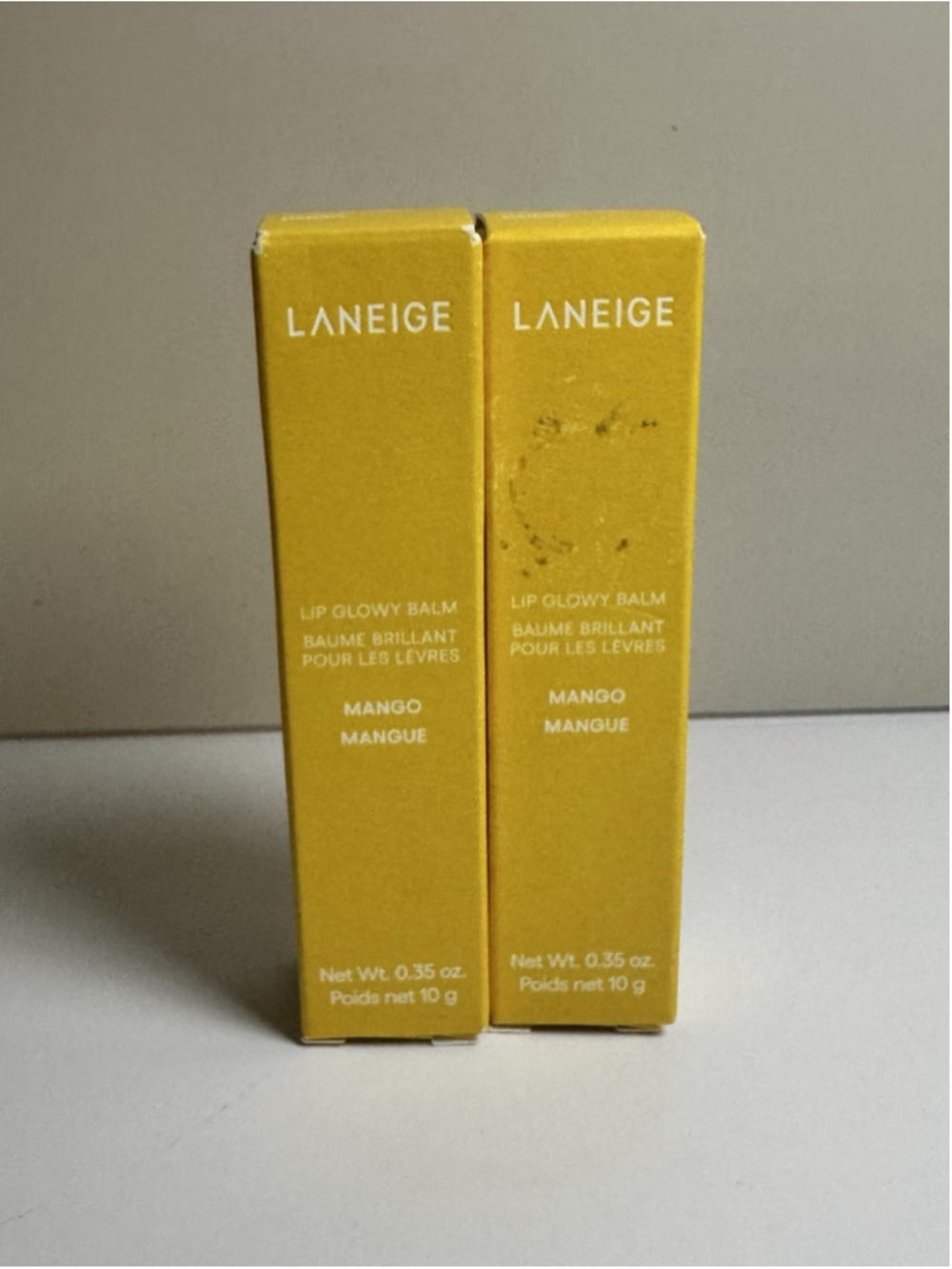 LANEIGE Lip Glowy Balm Mango Scent Lip Balm 0.35 oz (2 Boxes)